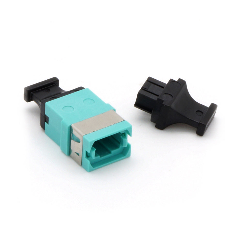 MPO Multimode OM3 Adapter Key-Up/Key-Down without Flange Aqua MPO Multimode OM3 Adapter Key-Up/Key-Down without Flange Aqua